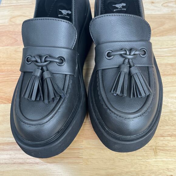 Rocket Dog Harper Platform Black Chunky Loafer Grunge Y2K Edgy Faux Leather - Picture 11 of 16
